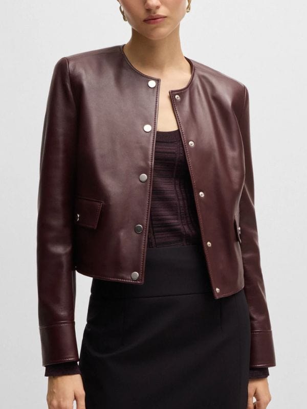 NCIS Tony and Ziva S01 Martine Aranow Leather Jacket Maroon