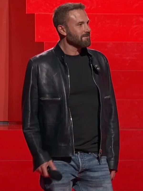 Netflix Tudum Ben Affleck Black Leather Jacket