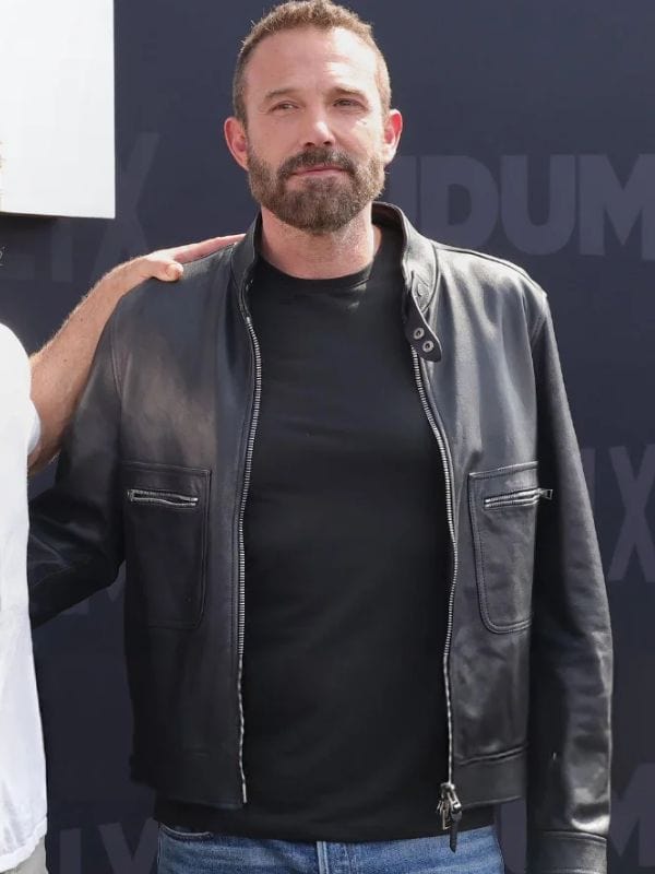 Netflix Tudum Ben Affleck Black Leather Jacket