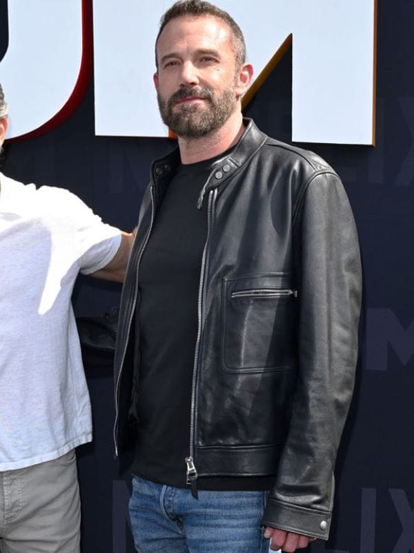 Netflix Tudum Ben Affleck Black Leather Jacket