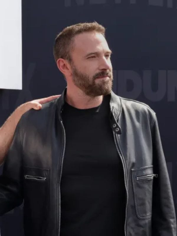 Netflix Tudum Ben Affleck Black Leather Jacket