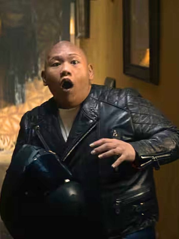 Novocaine 2025 Jacob Batalon Black Leather Jacket