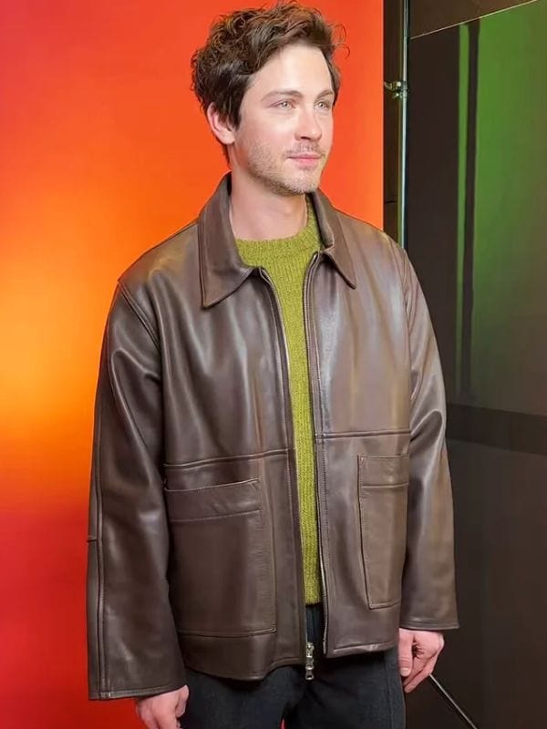 Oh Hi! Logan Lerman Brown Leather Jacket - Winterwhirl