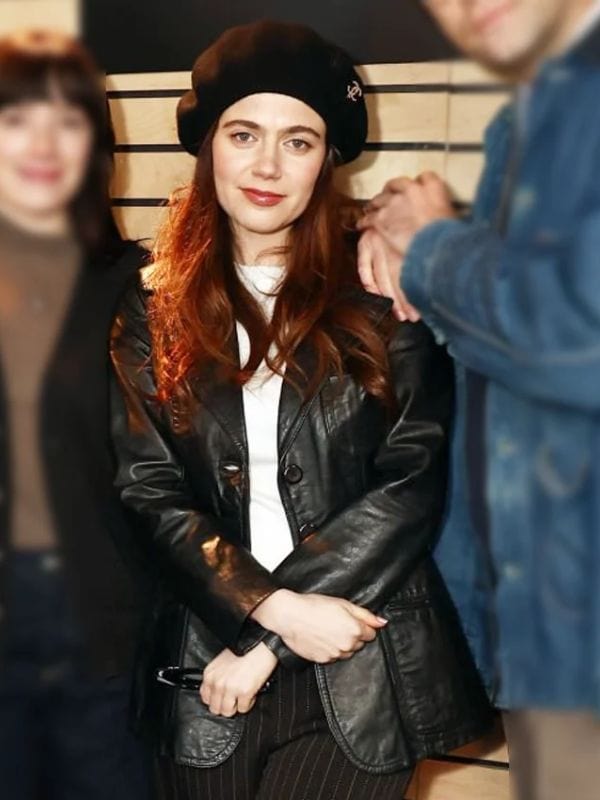 Oh Hi! Molly Gordon Black Leather Blazer - Wmiterwhirl