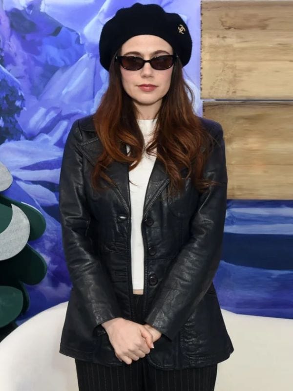 Oh Hi! Molly Gordon Black Leather Blazer - Wmiterwhirl