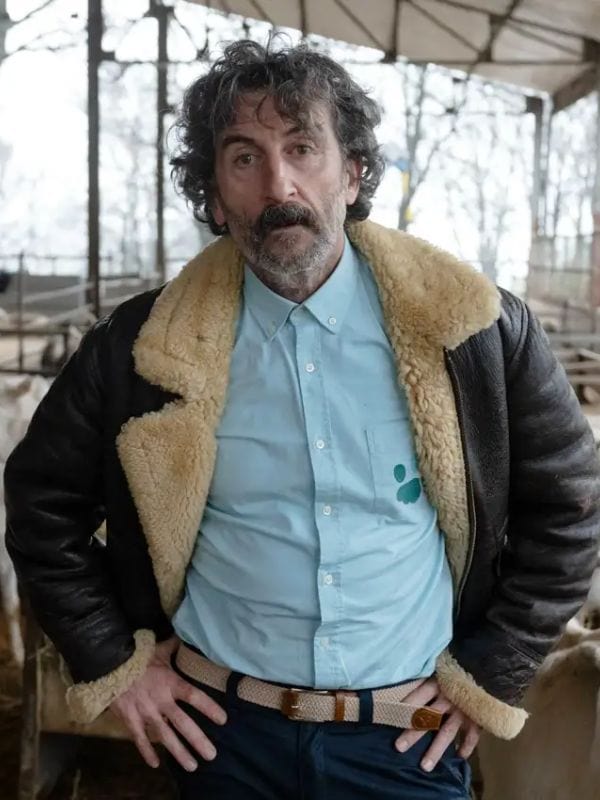 Old Dog New Tricks S01 Luis Zahera Shearling Leather Jacket