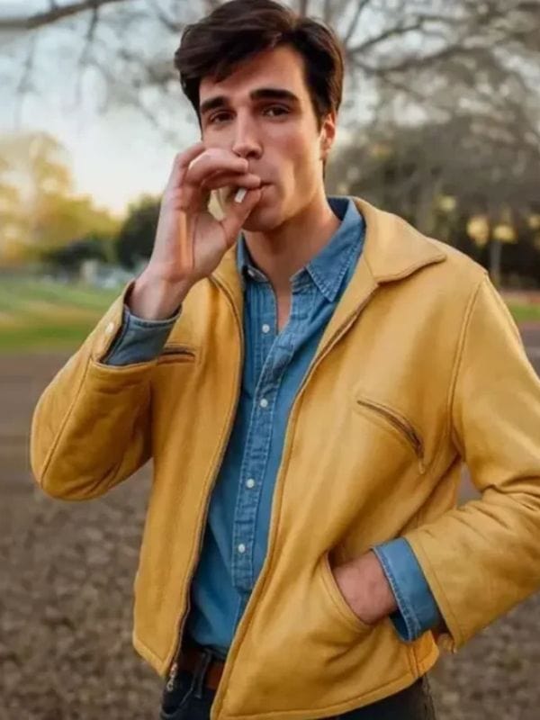 On Swift Horses Jacob Elordi Yellow Jacket