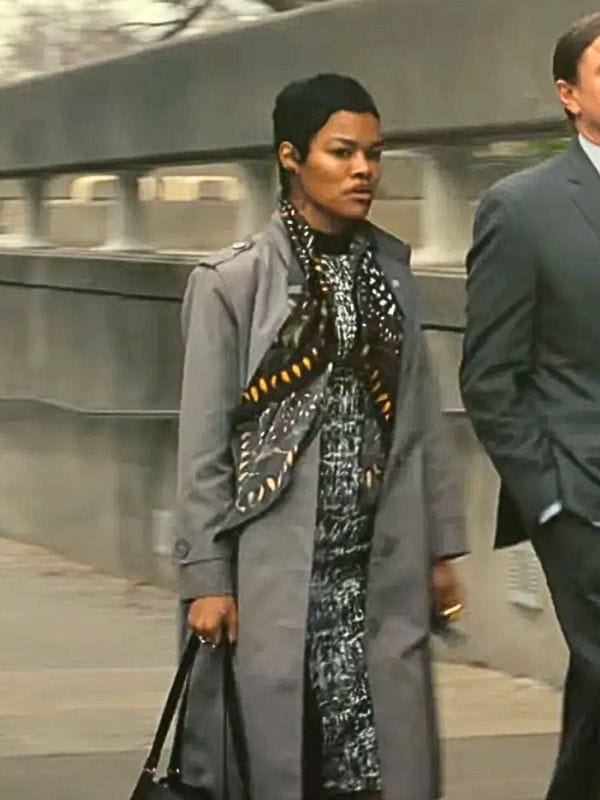 One Battle After Another 2025 Teyana Taylor Grey Coat