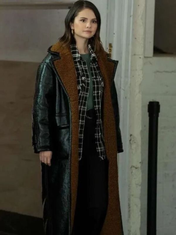 Only Murders In The Building S03 Mabel Mora Black Leather Trench Coat