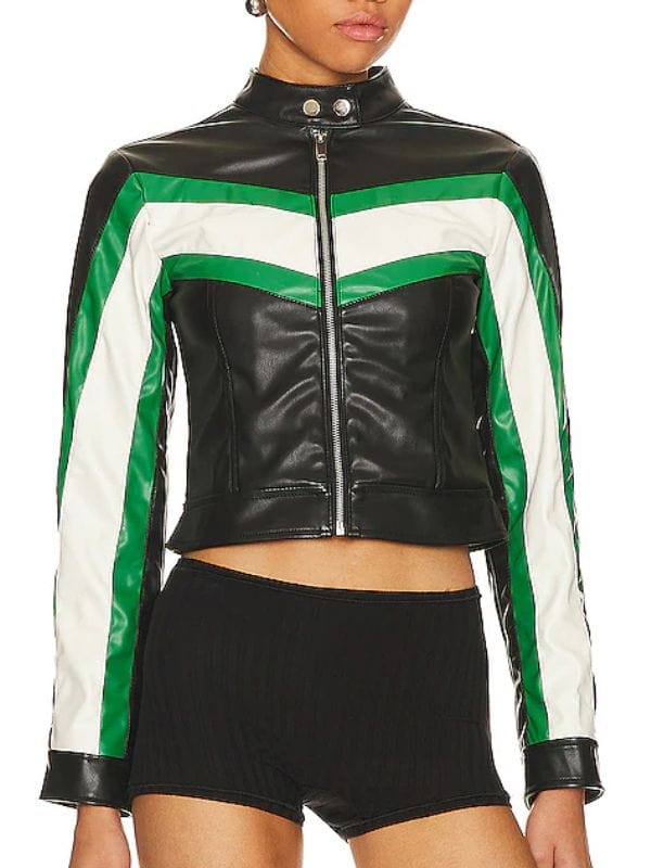 Mia Challis Outer Banks Ruthie Leather Biker Jacket
