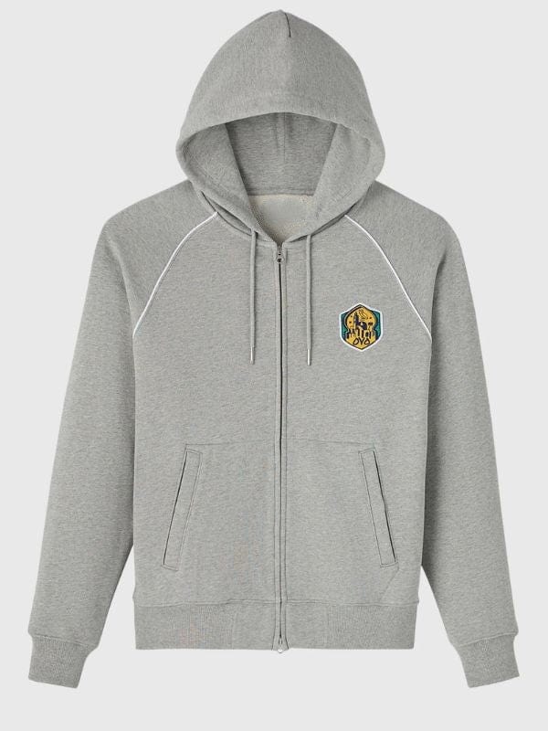 OVO Full Zip Raglan Hoodie Grey and Black