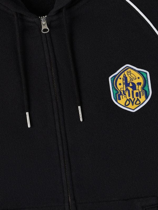 OVO Full Zip Raglan Hoodie Grey and Black
