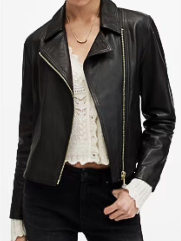 Peacemaker S02 Emilia Harcourt Black Leather Jacket