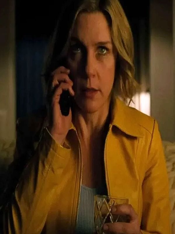 Pluribus 2025 Rhea Seehorn Leather Jacket Yellow