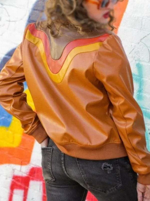 Poker Face Charlie Cale Leather Bomber Jacket