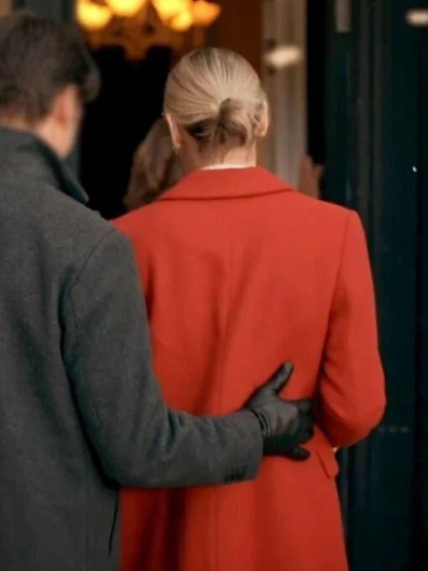 Rachel Skarsten The Christmas Charade Red Coat