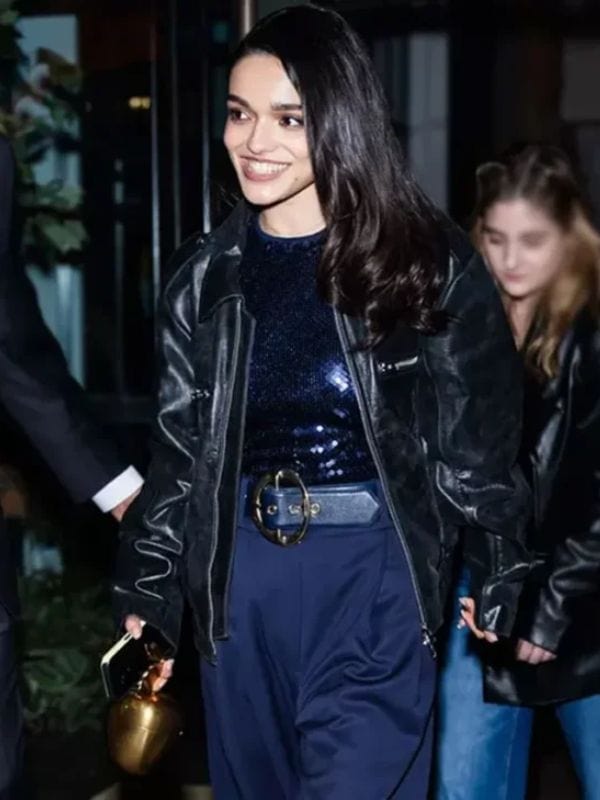 Rachel Zegler Snow White 2025 Black Leather Jacket