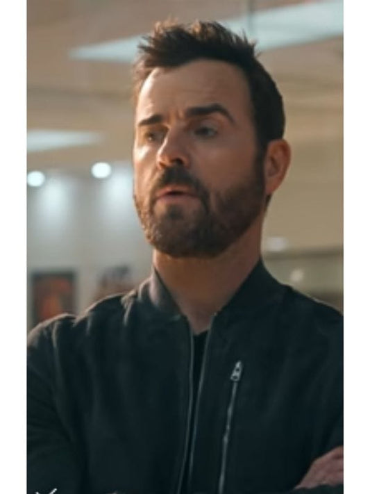 Running Point S01 Justin Theroux Grey Suede Jacket