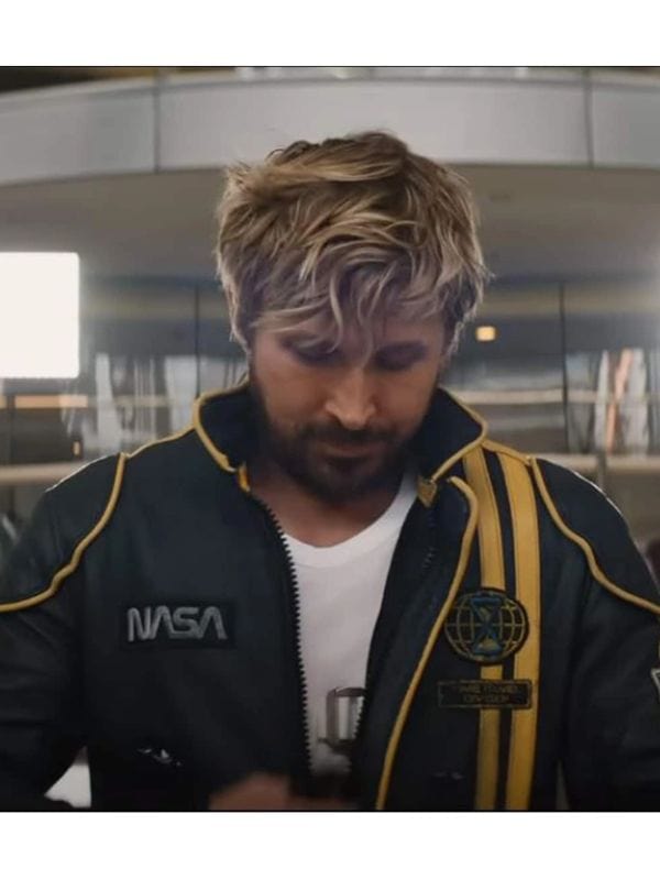Ryan Gosling Yellow Stripes Leather Jacket