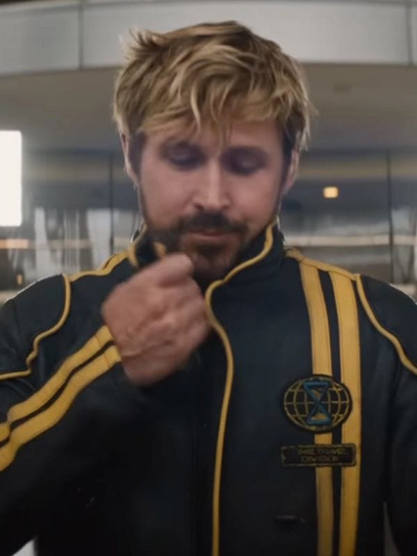 Ryan Gosling Yellow Stripes Leather Jacket