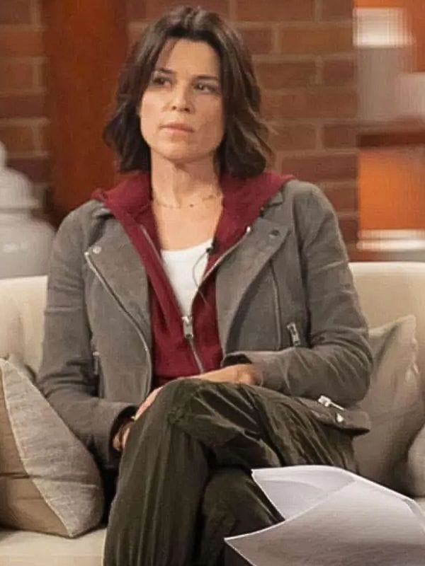 Scream 7 2026 Neve Campbell Grey Suede Jacket