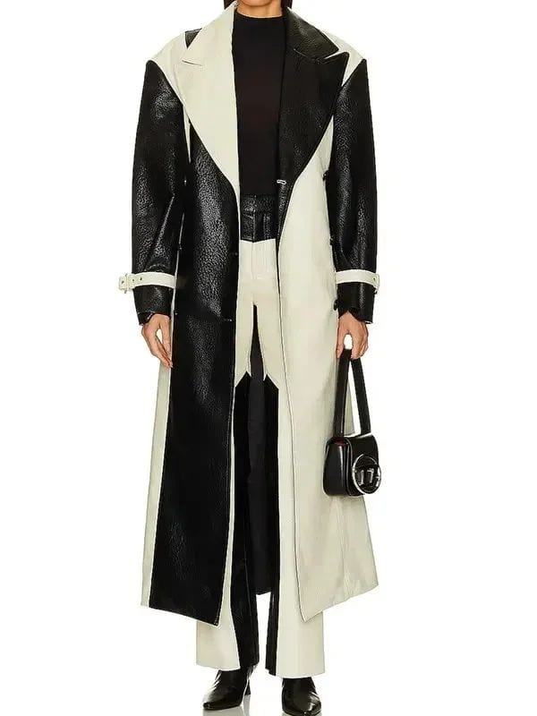 Selling Sunset Alanna Gold Leather Trench Coat