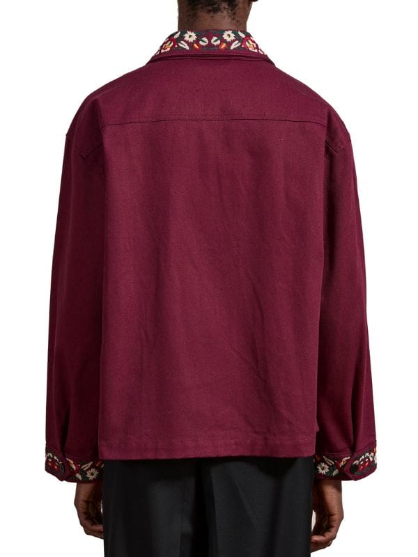 Small Achievable Goals S01 Evan Burgundy Embroidered Jacket