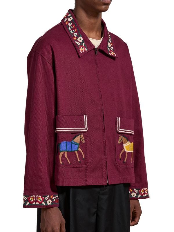 Small Achievable Goals S01 Evan Burgundy Embroidered Jacket