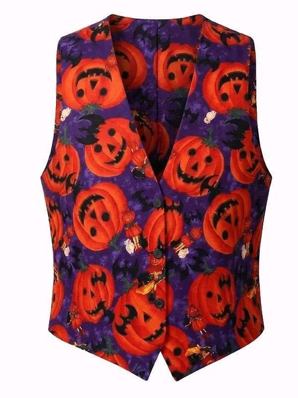 Shop Smiling Red Pumpkins Halloween Vest on Sale - WWPremium
