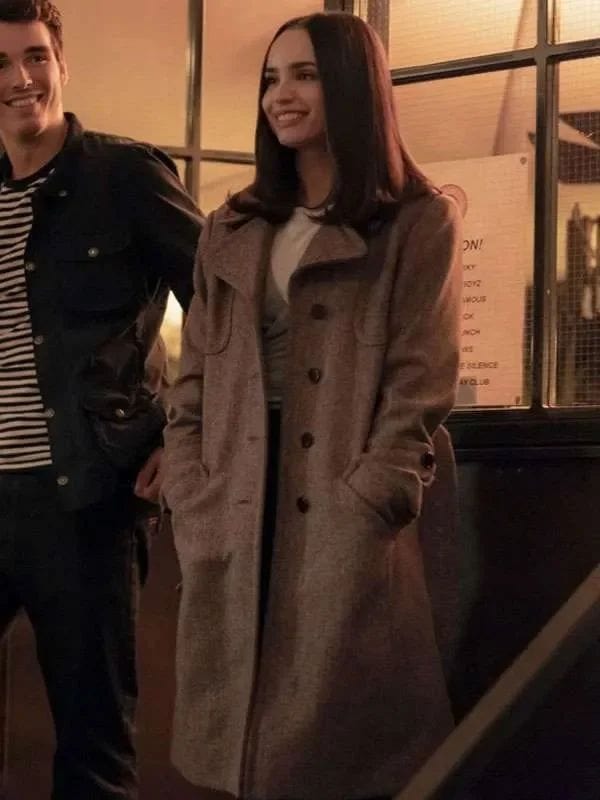Sofia Carson My Oxford Year 2025 Grey Coat