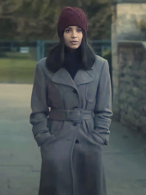 Sofia Carson My Oxford Year 2025 Grey Coat