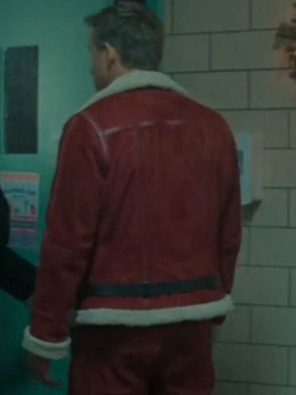 Spirited Clint Briggs Red Shearling Jacket Ryan Reynolds Spirited Clint Briggs Red Shearling Jacket