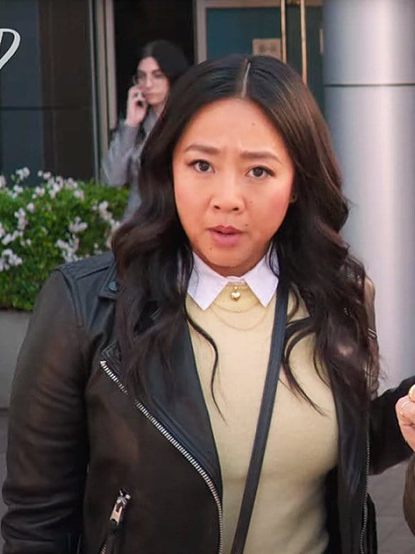 Stephanie Hsu Laid S01 Black Leather Jacket