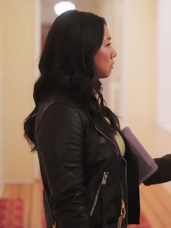 Stephanie Hsu Laid S01 Black Leather Jacket