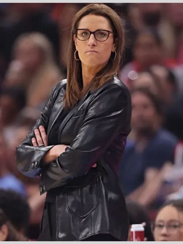 Stephanie White Indiana Fever Leather Jacket Black