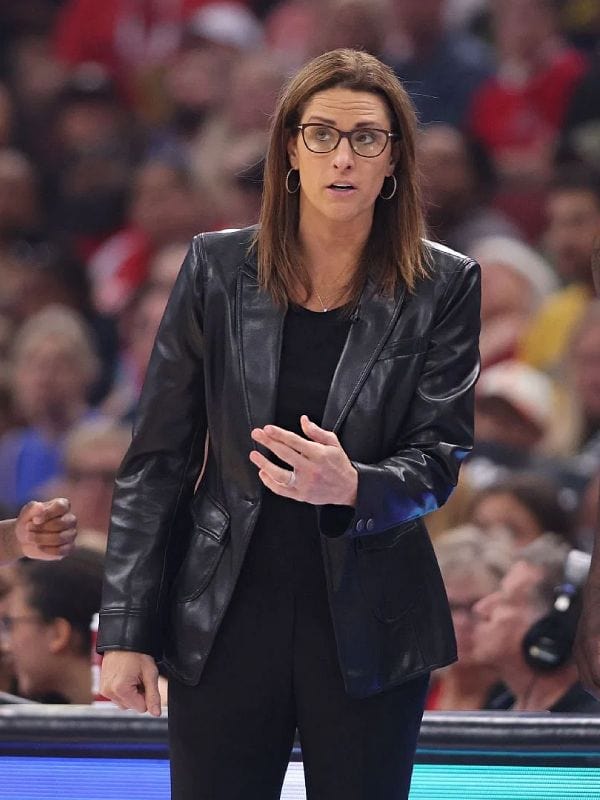 Stephanie White Indiana Fever Leather Jacket Black