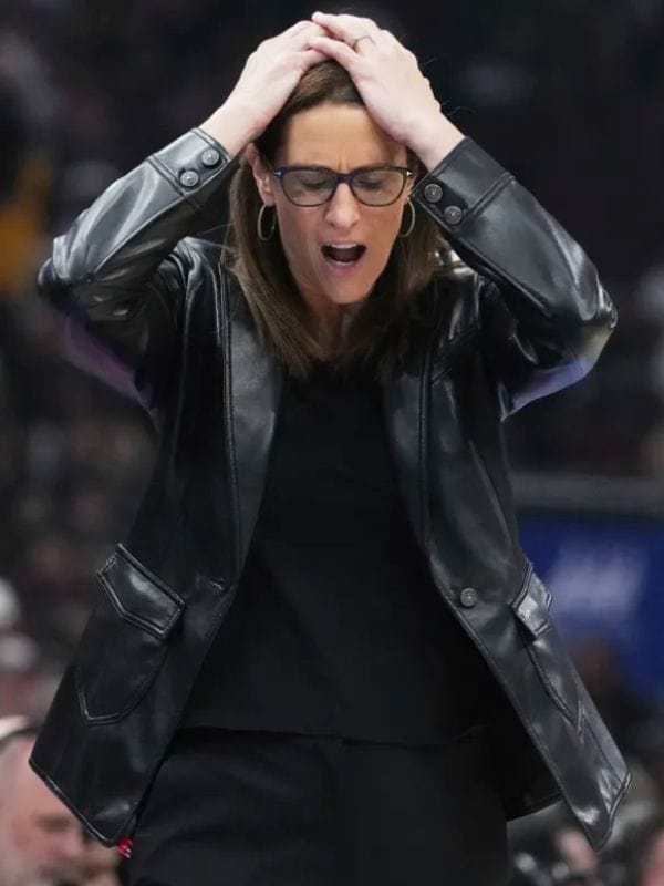 Stephanie White Indiana Fever Leather Jacket Black