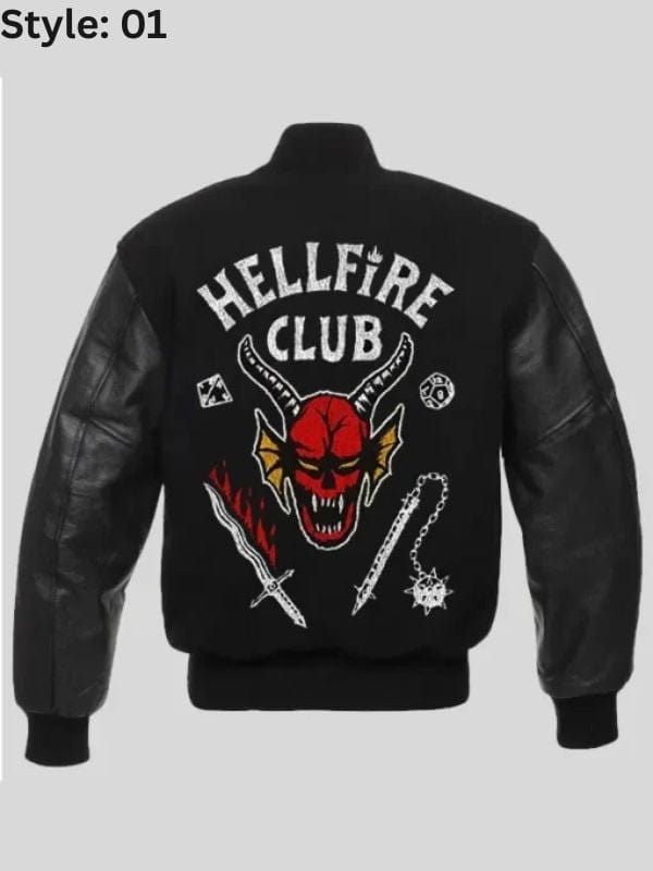 Stranger Things Hellfire Club Varsity Bomber Jacket