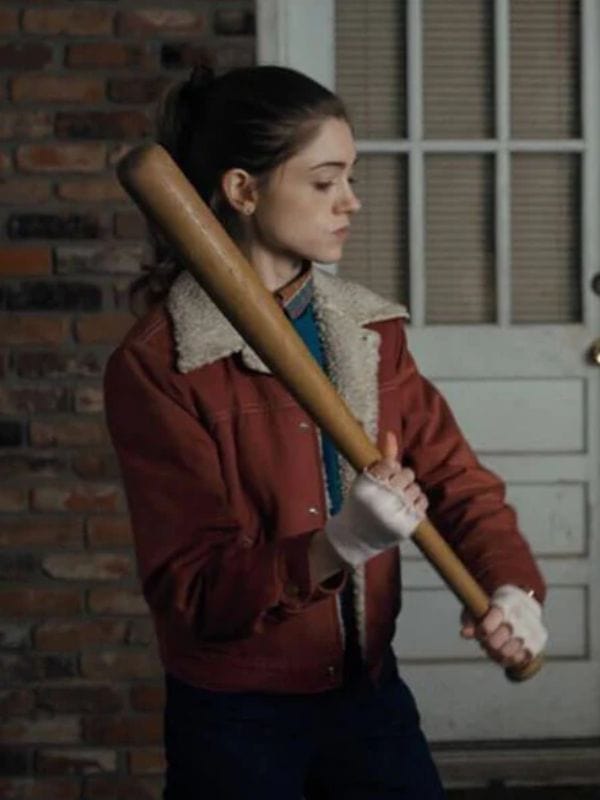 Stranger Things Nancy Wheeler Shearling Red Jacket