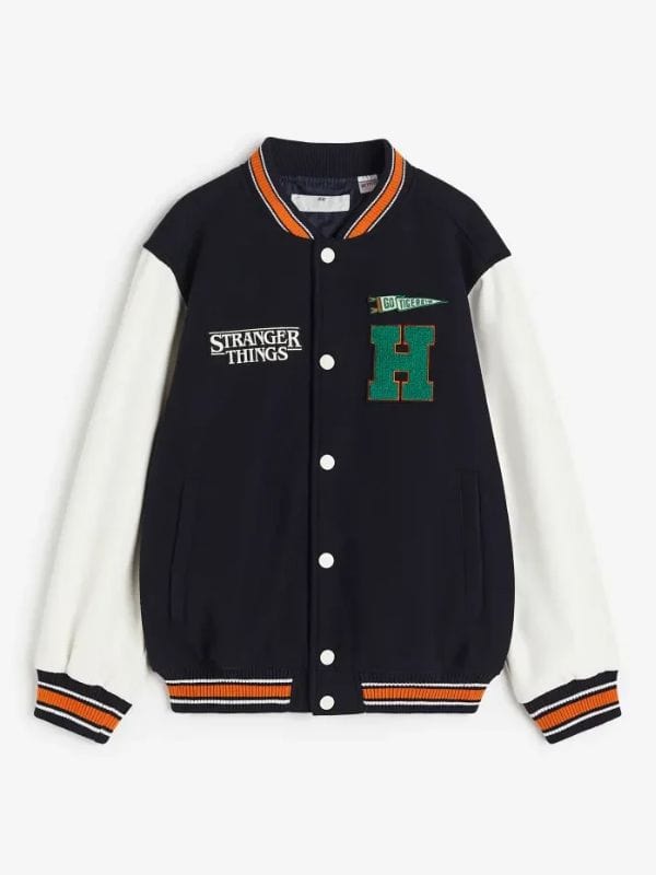 Stranger Things Wool Baseball Black Varsity Jacket