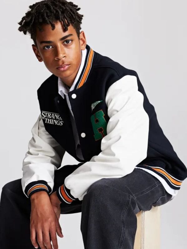 Stranger Things Wool Baseball Black Varsity Jacket