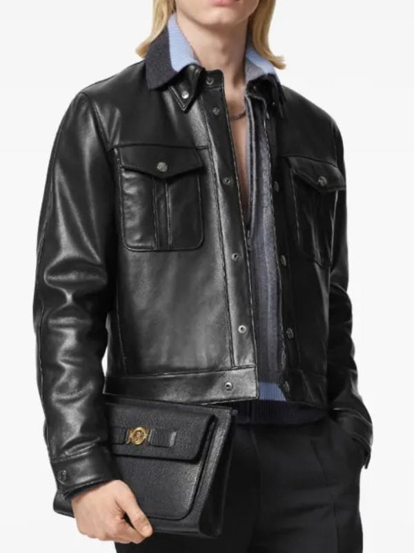 Stray Kids Hyunjin Trucker Leather Jacket