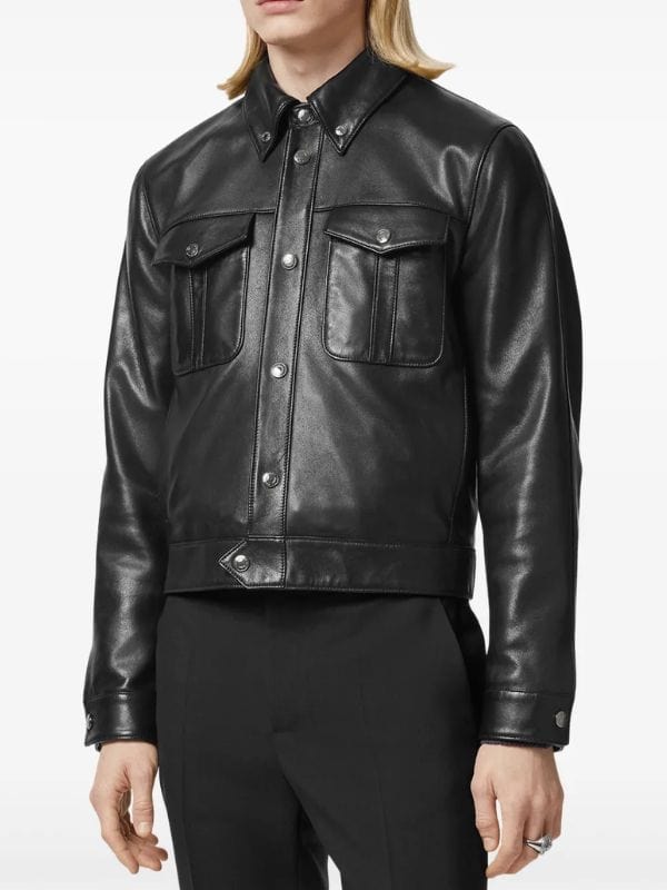 Stray Kids Hyunjin Trucker Leather Jacket