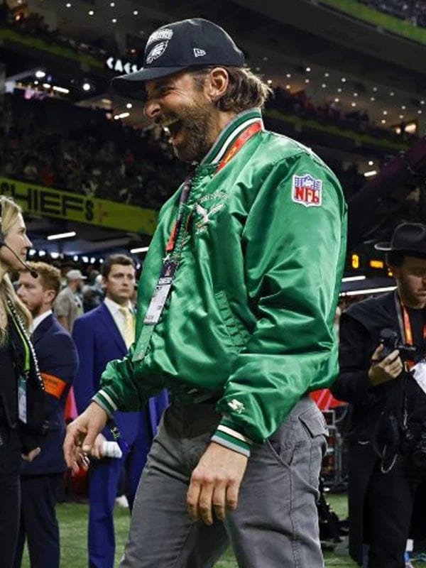 Super Bowl LIX Bradley Cooper Eagles Varsity Jacket Green