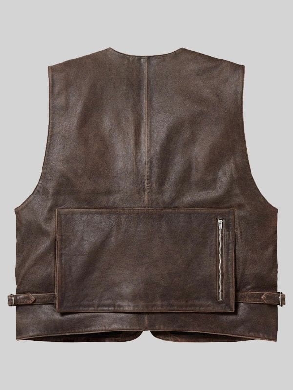 Supreme Leather Cargo Vest Black and Brown