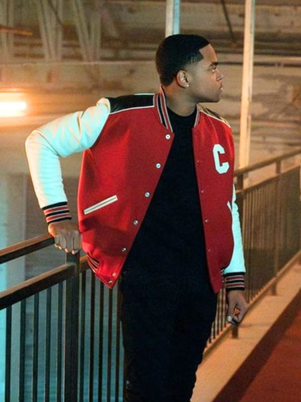 Tariq St. Patrick Power Book II Ghost S04 Red Varsity Jacket Tariq St. Patrick Power Book II Ghost S04 Red Varsity Jacket