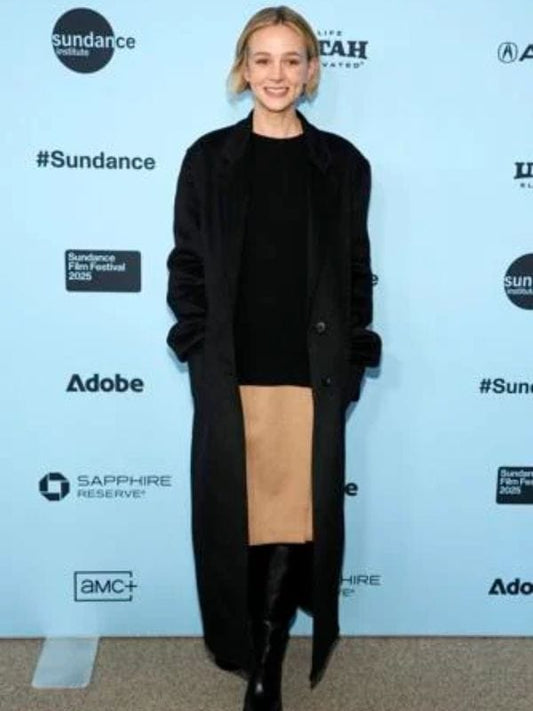The Ballad of Wallis Island 2025 Carey Mulligan Black Coat