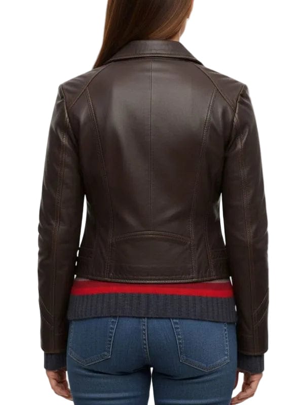 The Family Plan 2 Michelle Monaghan Leather Jacket Brown