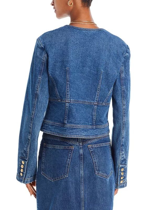 The Hunting Wives S01 Katie Lowes Denim Jacket Blue