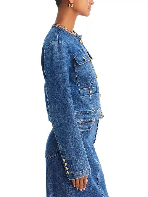 The Hunting Wives S01 Katie Lowes Denim Jacket Blue